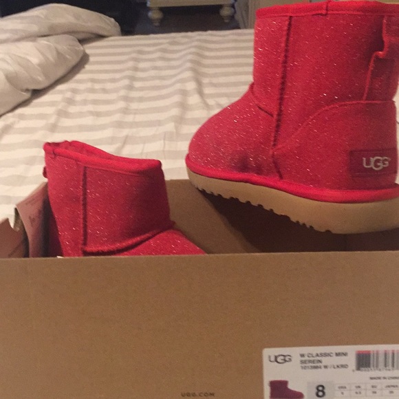 UGG Shoes - Women’s size 8 ugg short red sparkle boots.